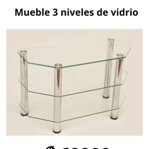 Mueble 3 niveles de vidrio