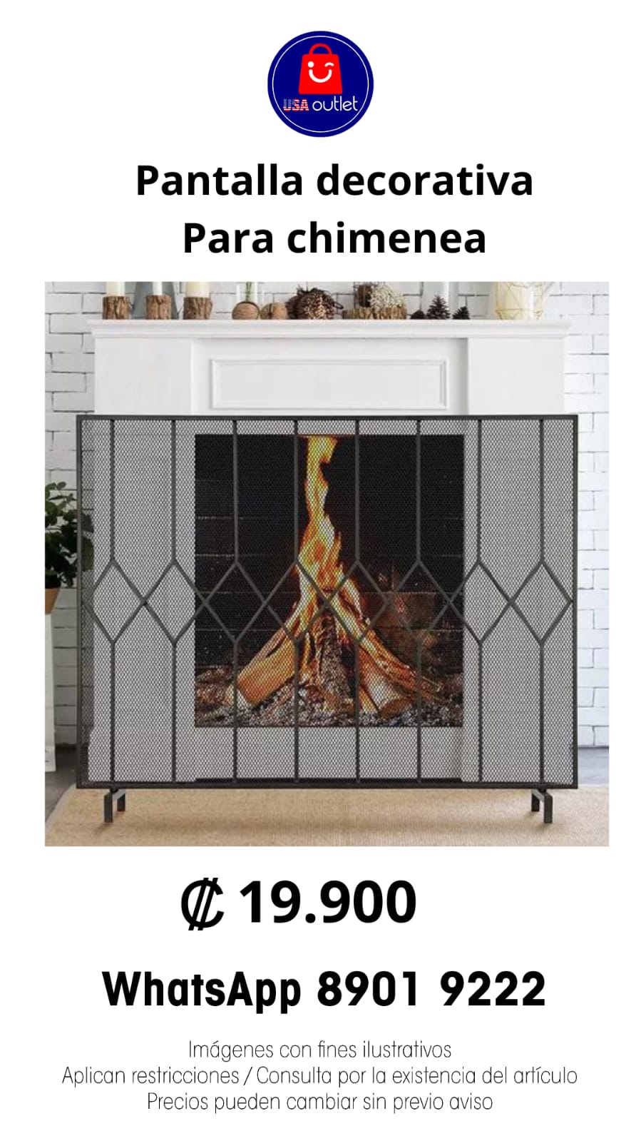 Pantalla decotativa para chiminea