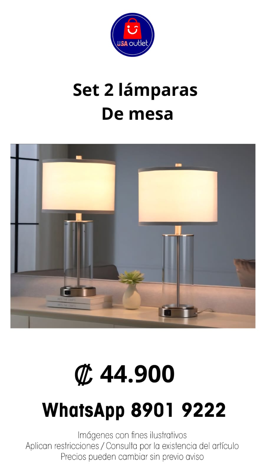 Set 2 lámparas de mesa
